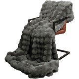  Protuklizna deka od umjetnog zečjeg krzna Olite 4 pcs Tamnosiva | shoptok.hr