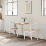  Stolac za blagovanje 2 pcs Bijela i smeđa Čvrsto drvo od gume | shoptok.hr