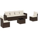 Maison Chic Seti vrtnega pohištva - Vrtna garnitura - Vrtni pohištvo set 7-delna z blazinami rjav poli ratan, (21803680) | Shoptok.si