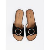 GOODIN Black women's flip-flops with a zirconia buckle | Shoptok.si