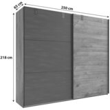 MID.YOU omara z drsnimi vrati, barve grafita, barve hrasta | Shoptok.si