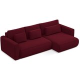 Makamii Bordo rdeča žametna raztegljiva/s prostorom za shranjevanje kotna sedežna garnitura (desni kot/z ležalnikom) Kapua – | Shoptok.si