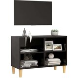TV ormarić s nogama od masivnog drva crni 69 5 x 30 x 50 cm | shoptok.hr