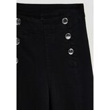 Marisse Wide Leg Jeans With Decorative Buttons, Black | Shoptok.si