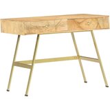 vidaXL Pisalna miza s predali 100x55x75 cm trden mangov les | Shoptok.si