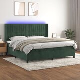  The Living Store Box spring postelja z vzmetnico LED tem. zelena 200x200cm žamet - Box Spring Postelja, (21453921) Cene