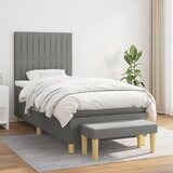 Krevet s oprugama i madracem tamnosivi 90 x 190 cm od tkanine | shoptok.hr