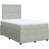 vidaXL Box spring postelja z vzmetnico svetlo siva 120x190 cm žamet | Shoptok.si