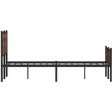  Metalni okvir kreveta bez madraca smeđi hrast 120x200 cm | shoptok.hr