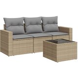 Maison Chic Seti vrtnega pohištva - Vrtna garnitura - Vrtni pohištvo set 4-delna z blazinami bež poli ratan, (21820850) | Shoptok.si