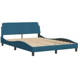  Posteljni okvir z vzglavjem moder 140x200 cm žamet, (21081661) | Shoptok.si