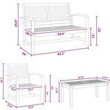  Sjedeća garnitura za vrt 4 pcs Prirodna Masivna tikovina | shoptok.hr