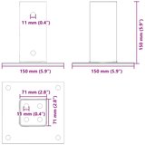  Postolja za stupove kvadratna 12 kom 71x71 mm pocinčani čelik | shoptok.hr