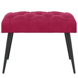  Klupa s gumbastim tkanjem Vinska crvena 60 x 40 x 45 cm Baršun | shoptok.hr