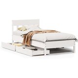 vidaXL Okvir kreveta bez madraca bijeli 75 x 190 cm masivna borovina | shoptok.hr