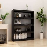 vidaXL Ormarić za knjige / pregrada crni 100 x 30 x 135,5 cm borovina | shoptok.hr