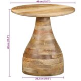 vidaXL Stranska mizica Ø40x40 cm Masivni les Mango | Shoptok.si