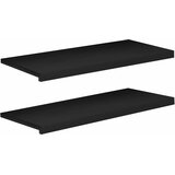  Prozorske klupice 2 kom. Crna 90 x 40 x 2 cm Čvrsto drvo bukve | shoptok.hr