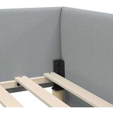 vidaXL Kutni okvir kreveta s uzglavljem Svjetlosiva 90 x 200 cm | shoptok.hr