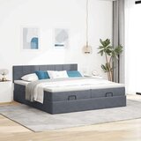 vidaXL Otomanski posteljni okvir z vzmetnicami siv 160x200 cm žamet | Shoptok.si