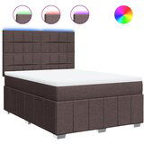 vidaXL Krevet s oprugama i madracem tamnosmeđi 140x200 cm tkanina | shoptok.hr