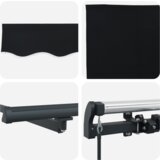vidaXL ročna retraktibilna tenda črna 450x350 cm, nadomestna tkanina za tendo za okvir 4.5x3.5 m črna | Shoptok.si