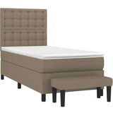  Box spring postelja z vzmetnico taupe 100x200 cm blago, (20895155) | Shoptok.si