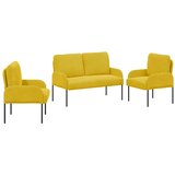 vidaXL Setovi sofa s jastukom 3 pcs Žuta 115 x 56 x 80 cm Šperploča - Žuta | shoptok.hr