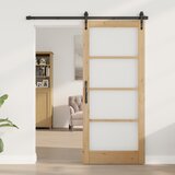 vidaXL Notranja vrata s steklom "ORKDAL" 86x198,5x4 cm Trda lesena bor u