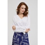 Moodo Women's blouse with lace on the back - white Cene