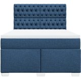  Krevet s oprugama i madracem plavi 140 x 190 cm od tkanine | shoptok.hr