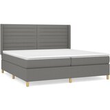 vidaXL Box spring postelja z vzmetnico temno siva 200x200 cm blago, (20898624) Cene