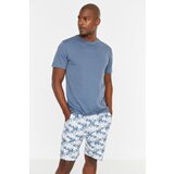 Trendyol Pajama Set - Blue - Plain Cene