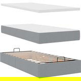 vidaXL Otomanski okvir kreveta s madraca svijetlosivi 90x200cm tkanine | shoptok.hr