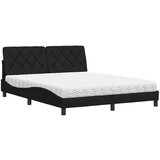 vidaXL Postelja z vzmetnico črna 160x200 cm blago, (21829149) | Shoptok.si