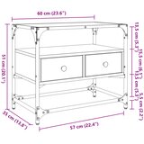TV ormarić sa staklenom površinom crni 60 x 35 x 51 cm drveni | shoptok.hr