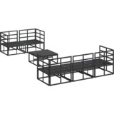 vidaXL Vrtna sedežna garnitura 6 pcs Črna 70 x 70 x 32 cm Aluminij | Shoptok.si