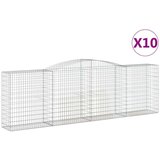  Obokane gabion košare 10 kosov 400x50x120/140cm cinkano železo | Shoptok.si