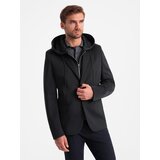 Ombre Men's blazer with detachable underlining and hood - black | Shoptok.si