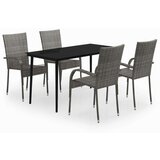  5-dijelni vrtni blagovaonski set sivo-crni | shoptok.hr