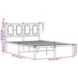 vidaXL Kovinski posteljni okvir z vzglavjem črn 120x200 cm | Shoptok.si