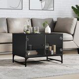  The Living Store Klubska mizica s steklenimi vrati črna 68,5x50x50 cm - Klubska Mizica, (21448404) Cene