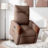 vidaXL Naslonjač na podizanje od tkanine smeđi | shoptok.hr