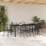  Vrtni set za objed 7 kom. Crna poliratan | shoptok.hr