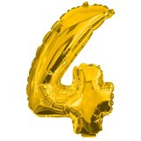 Procos Številni folija baloni v zlati barvi – številka 4, 32 cm | Shoptok.si