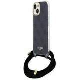 Guess IML 4G Printed Crossbody Popruh Zadní Kryt pro iPhone 15 Black Ovitek za telefon Vijolična Cene