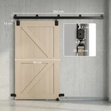  Set okova za klizna vrata visoke nosivosti 244 cm crne boje za jednokrilna vrata | shoptok.hr