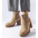 Gemre Beige ankle boots with chunky heel Montelparo | shoptok.hr
