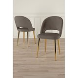 Hanah home set trpezarijskih stolica Pane 8 kom, kapućino tkanina Babyface, zlatne metalne noge | Eponuda.com
