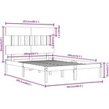  Okvir za krevet od masivne borovine boja meda 200 x 200 cm | shoptok.hr